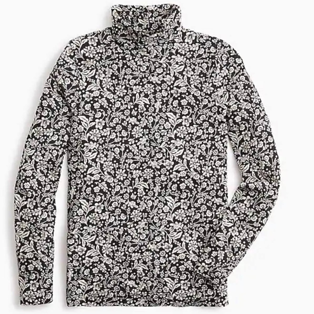 NWT J CREW Elegant Floral Turtleneck Sweater